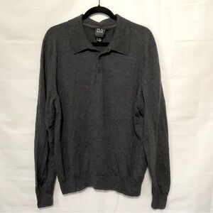 Jos. A. Bank Traveler 100% Merino wool long sleeve polo sweater Size XXL